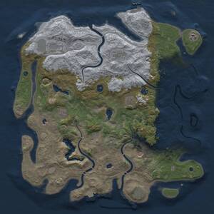 Thumbnail Rust Map: Procedural Map, Size: 4500, Seed: 97381148, 17 Monuments