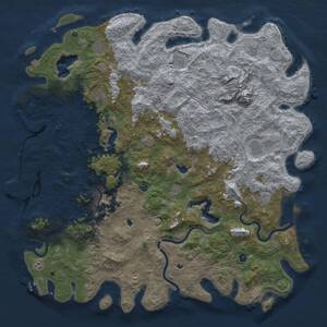 Thumbnail Rust Map: Procedural Map, Size: 6000, Seed: 1344638942, 17 Monuments