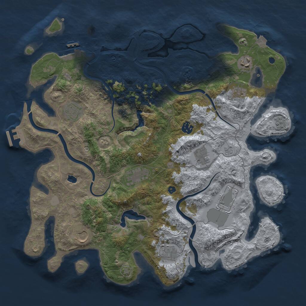 Rust Map: Procedural Map, Size: 4000, Seed: 262831454, 16 Monuments