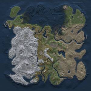 Thumbnail Rust Map: Procedural Map, Size: 4500, Seed: 34871923, 17 Monuments