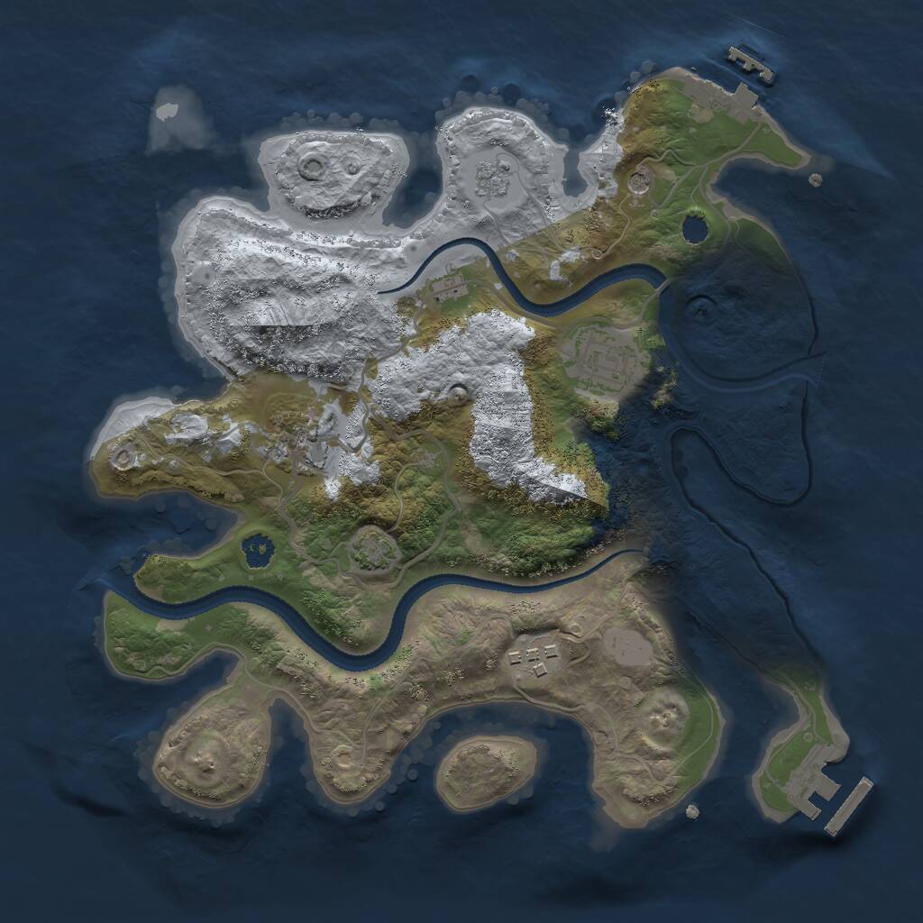 Rust Map: Procedural Map, Size: 2800, Seed: 772597494, 9 Monuments