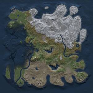 Thumbnail Rust Map: Procedural Map, Size: 4000, Seed: 1268591393, 14 Monuments