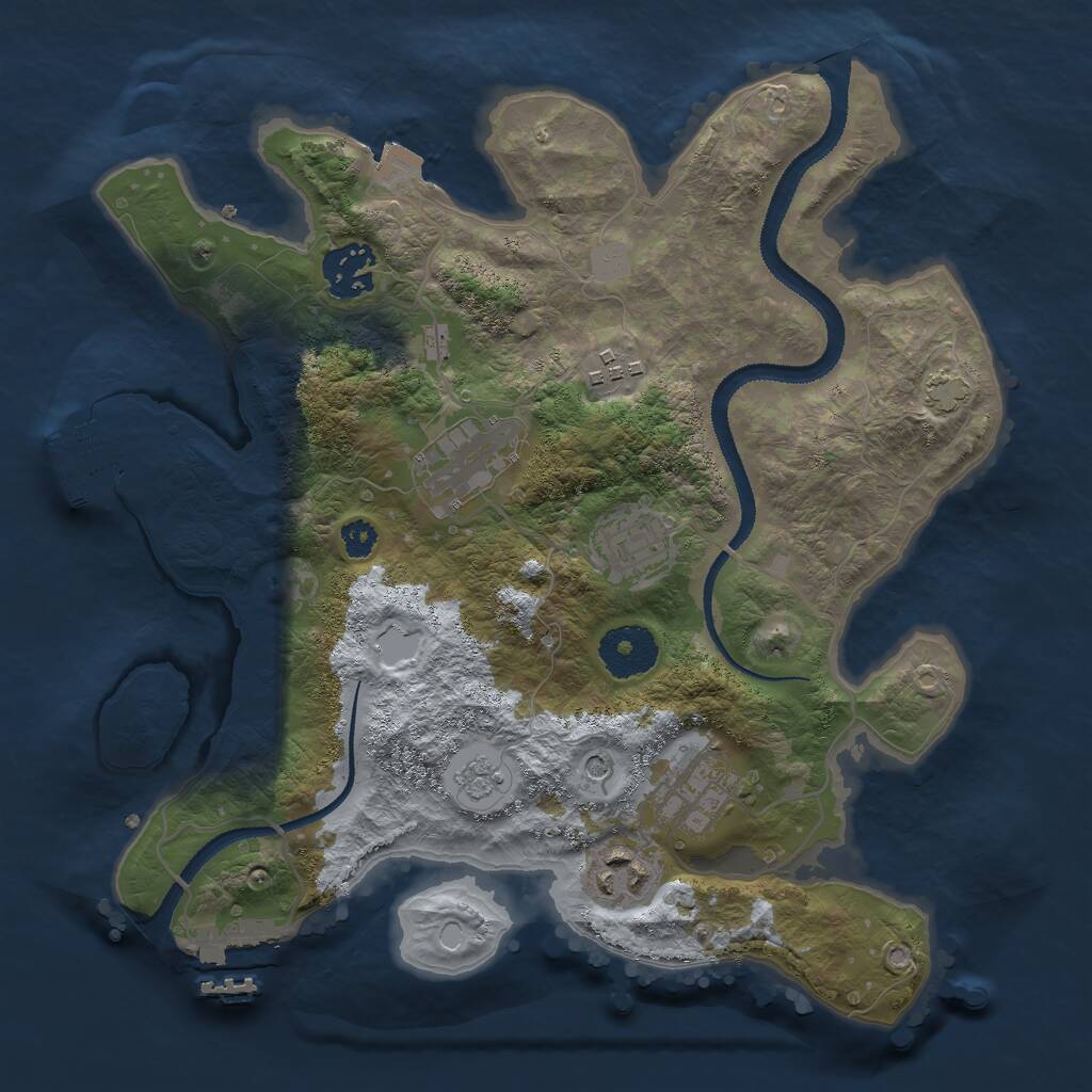 Rust Map: Procedural Map, Size: 3000, Seed: 1911020938, 12 Monuments