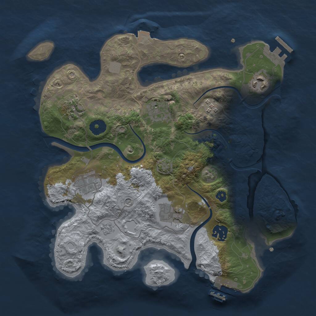 Rust Map: Procedural Map, Size: 3000, Seed: 987464, 13 Monuments