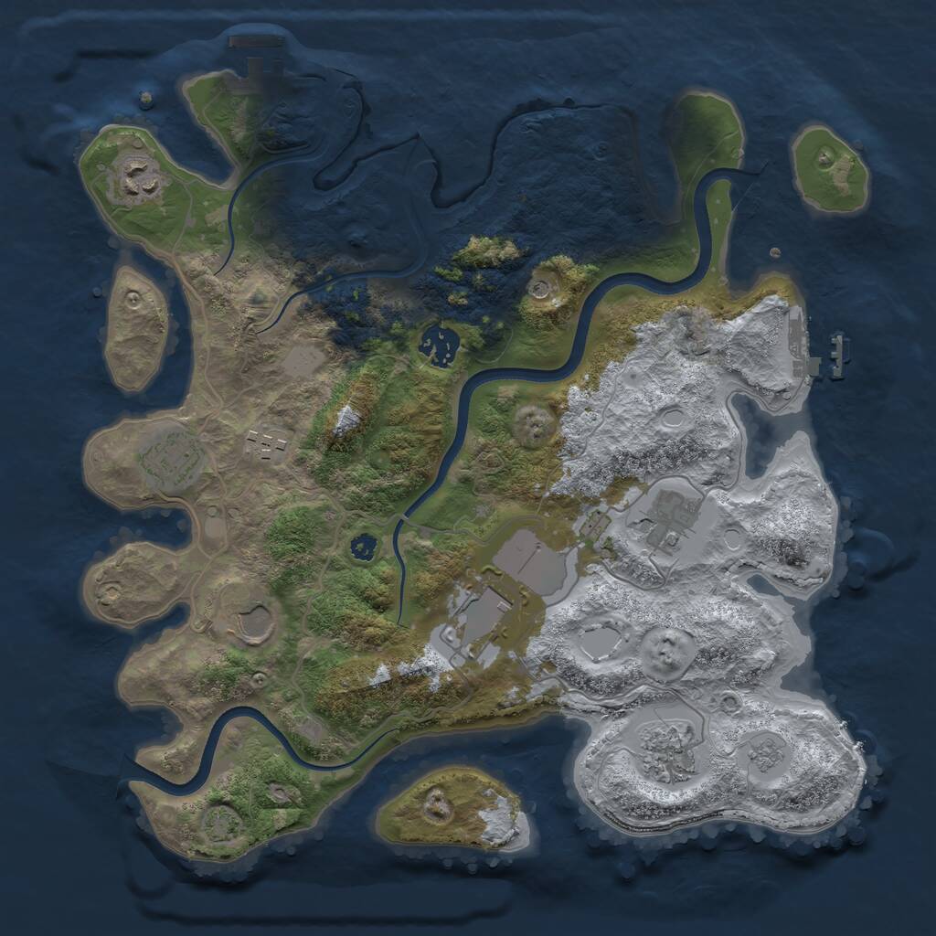 Rust Map: Procedural Map, Size: 3500, Seed: 252661946, 14 Monuments