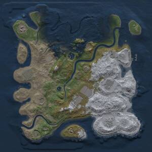 Thumbnail Rust Map: Procedural Map, Size: 3500, Seed: 252661946, 14 Monuments