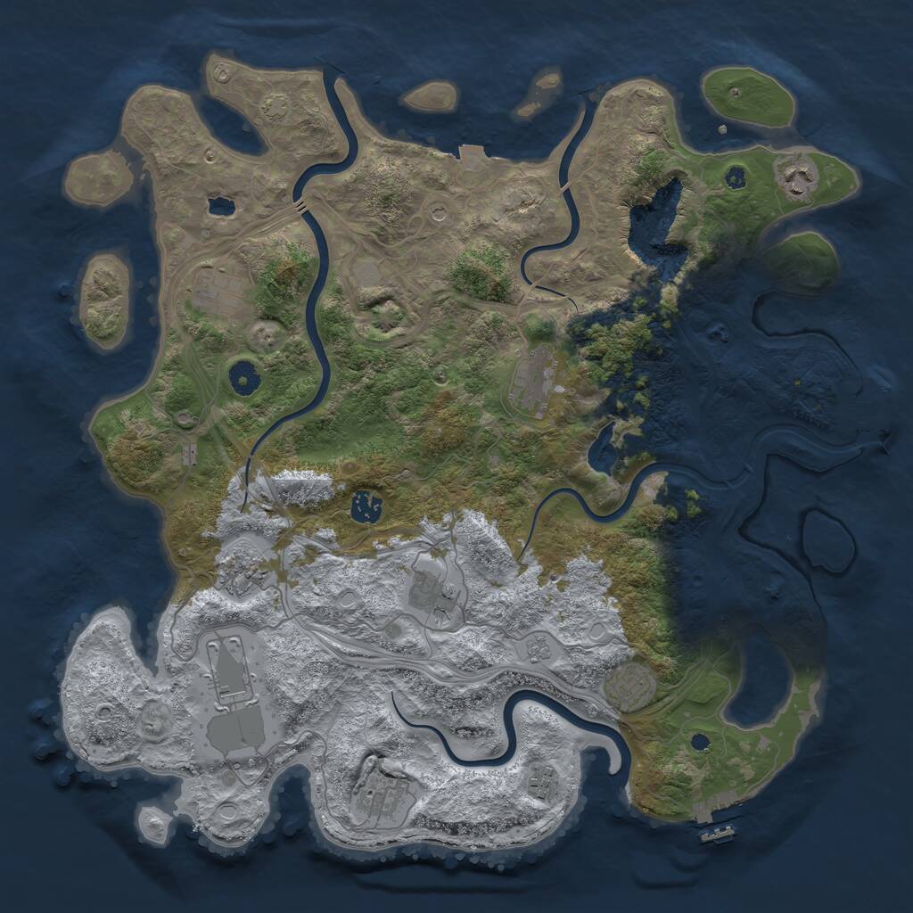 Rust Map: Procedural Map, Size: 4250, Seed: 246349043, 16 Monuments