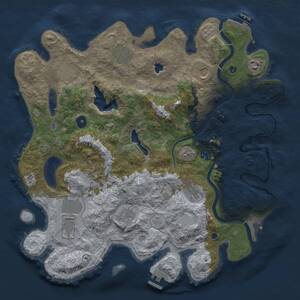 Thumbnail Rust Map: Procedural Map, Size: 4000, Seed: 373825844, 16 Monuments