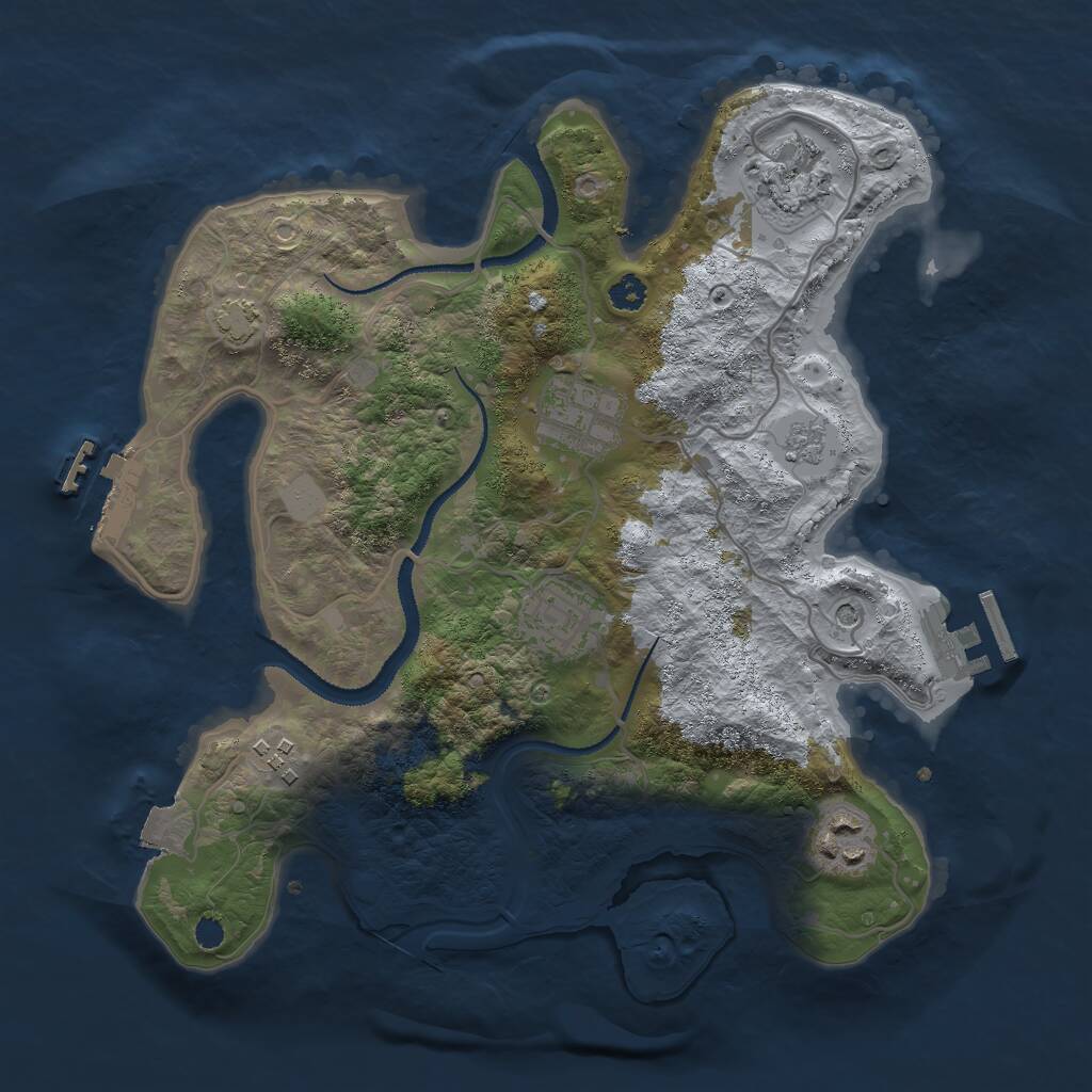 Rust Map: Procedural Map, Size: 3000, Seed: 32669, 11 Monuments