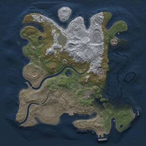 Thumbnail Rust Map: Procedural Map, Size: 3500, Seed: 1947608861, 14 Monuments