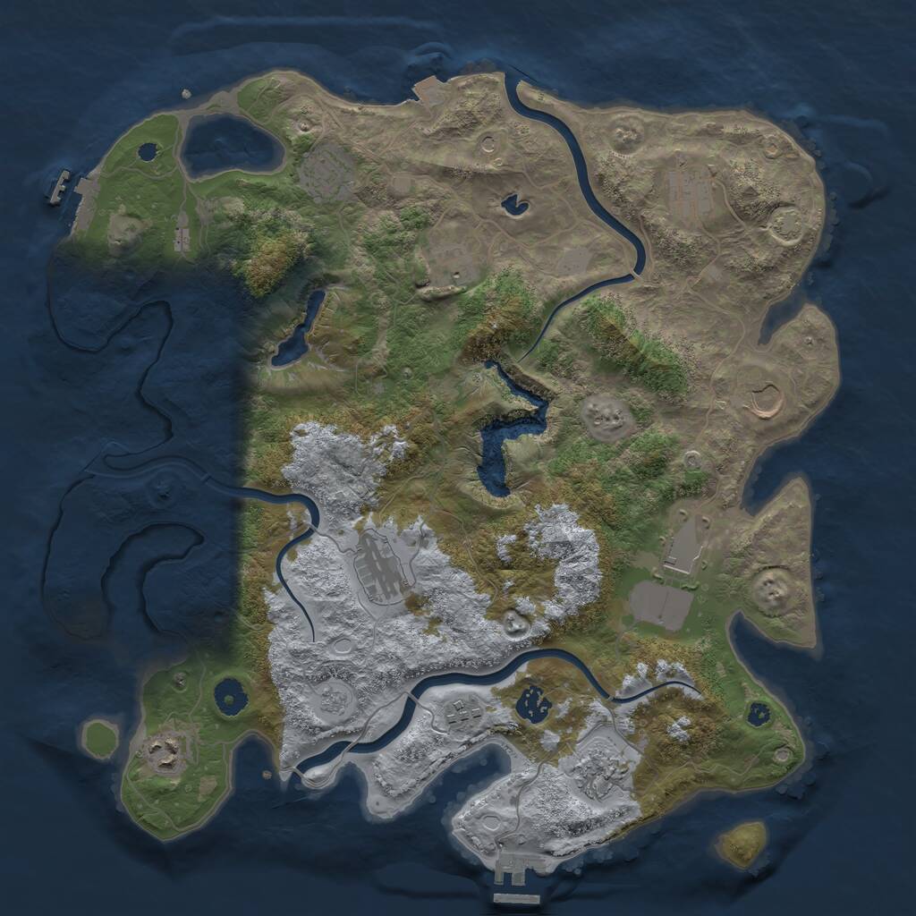 Rust Map: Procedural Map, Size: 4000, Seed: 4380, 16 Monuments