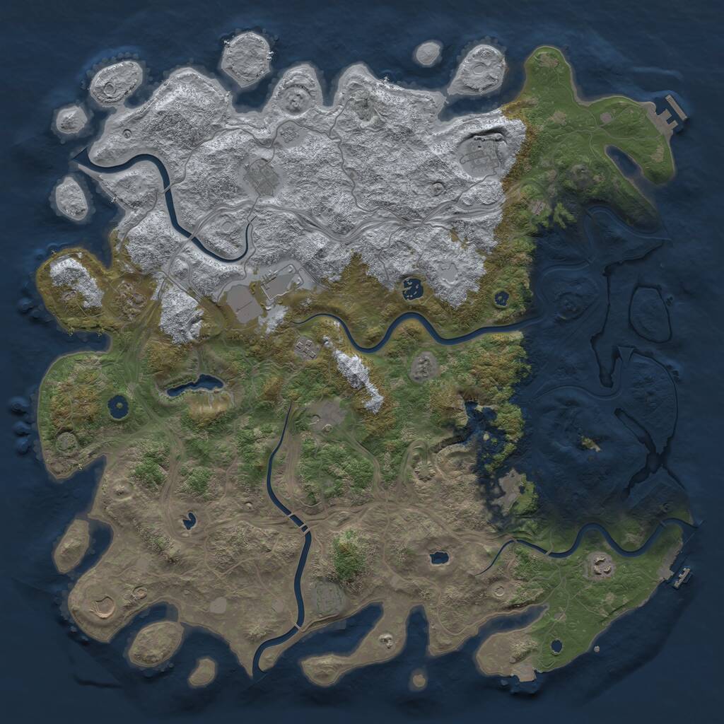 Rust Map: Procedural Map, Size: 4999, Seed: 17762077, 17 Monuments