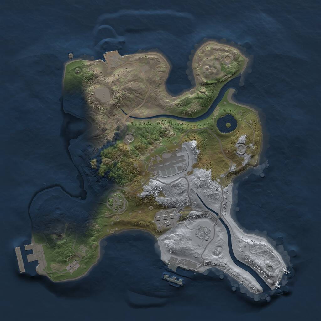 Rust Map: Procedural Map, Size: 2500, Seed: 473675298, 8 Monuments