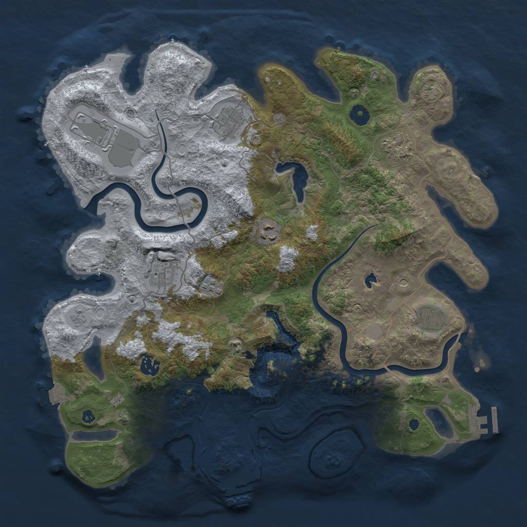 Rust Map: Procedural Map, Size: 4000, Seed: 849512894, 14 Monuments