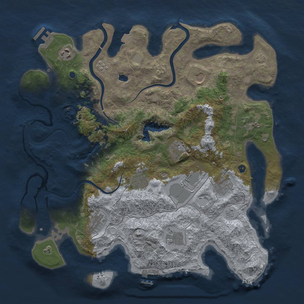 Rust Map: Procedural Map, Size: 4000, Seed: 1420017177, 16 Monuments