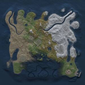Thumbnail Rust Map: Procedural Map, Size: 3400, Seed: 1222145851, 12 Monuments