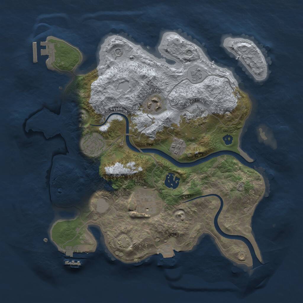 Rust Map: Procedural Map, Size: 3000, Seed: 61177080, 12 Monuments