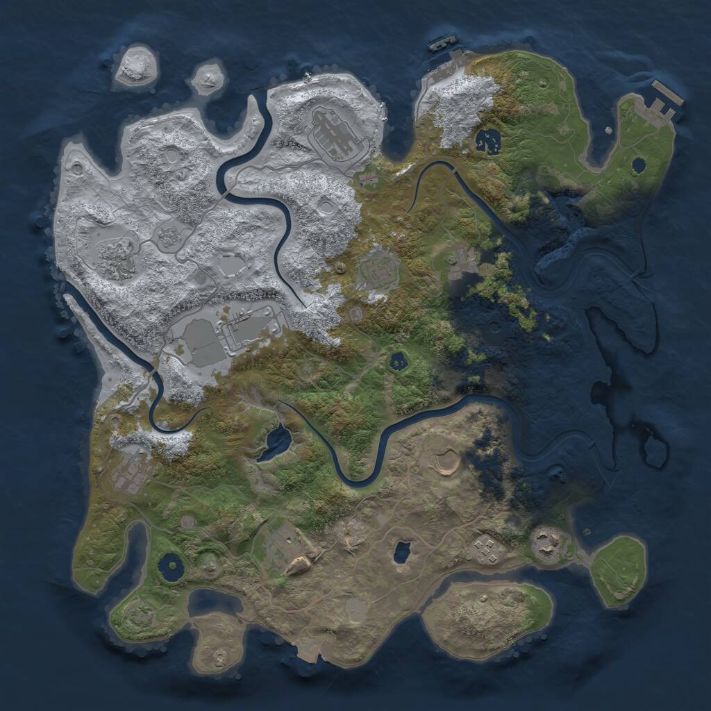 Rust Map: Procedural Map, Size: 4000, Seed: 504465182, 17 Monuments