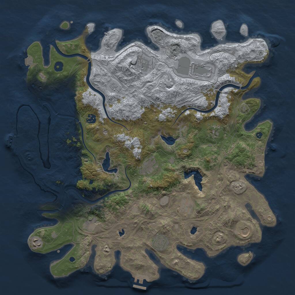 Rust Map: Procedural Map, Size: 4500, Seed: 289202593, 17 Monuments