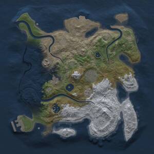 Thumbnail Rust Map: Procedural Map, Size: 3000, Seed: 1838790386, 10 Monuments