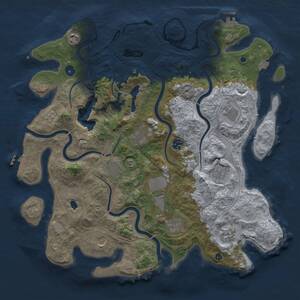 Thumbnail Rust Map: Procedural Map, Size: 4250, Seed: 1757954254, 17 Monuments