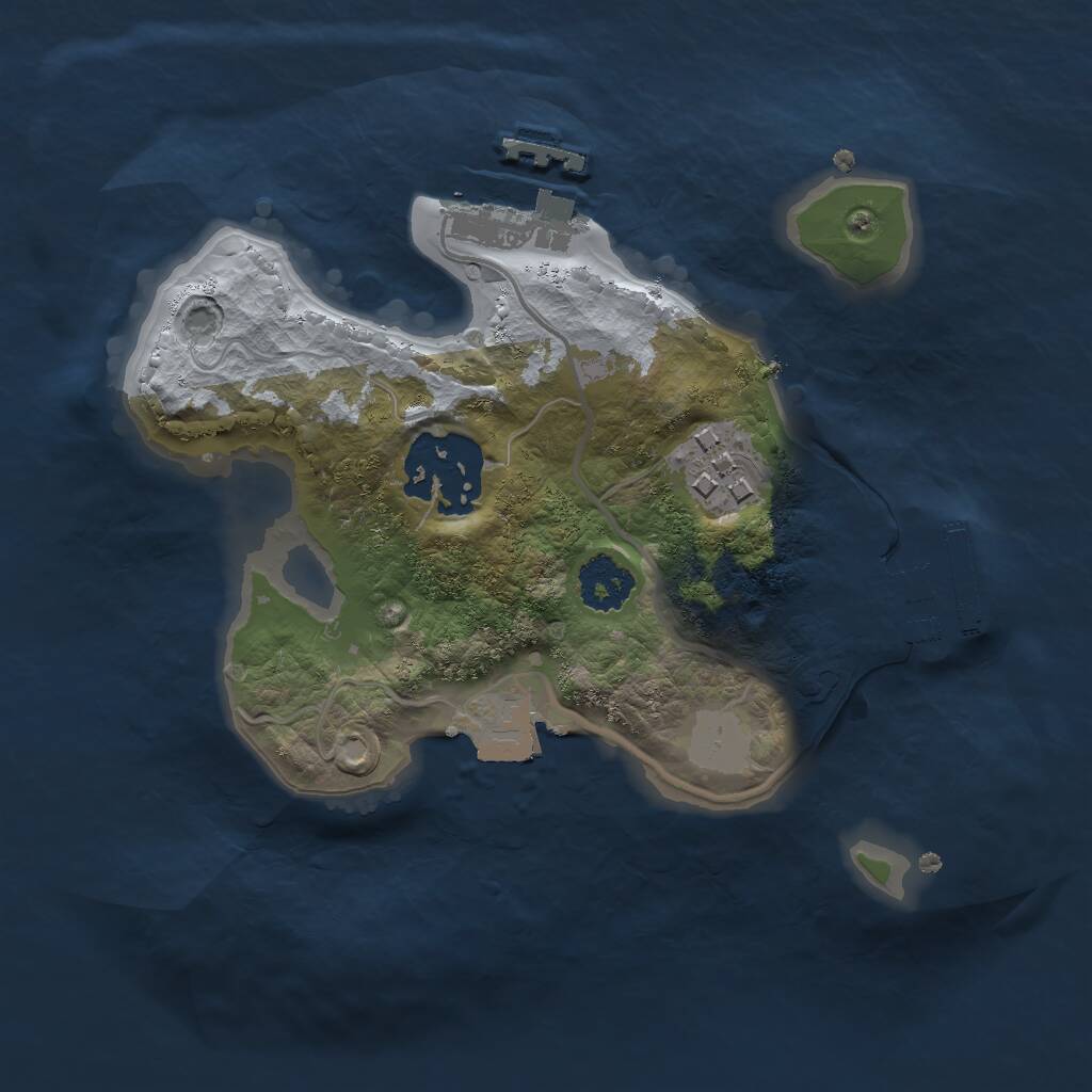 Rust Map: Procedural Map, Size: 2000, Seed: 16338, 5 Monuments