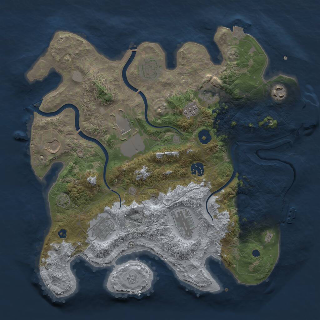 Rust Map: Procedural Map, Size: 3500, Seed: 1310521, 15 Monuments