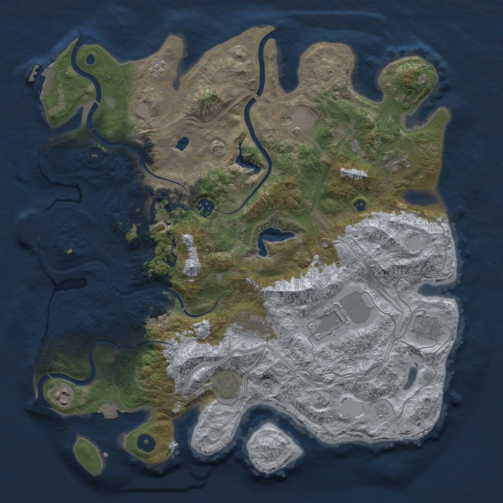 Rust Map: Procedural Map, Size: 4250, Seed: 686848769, 16 Monuments