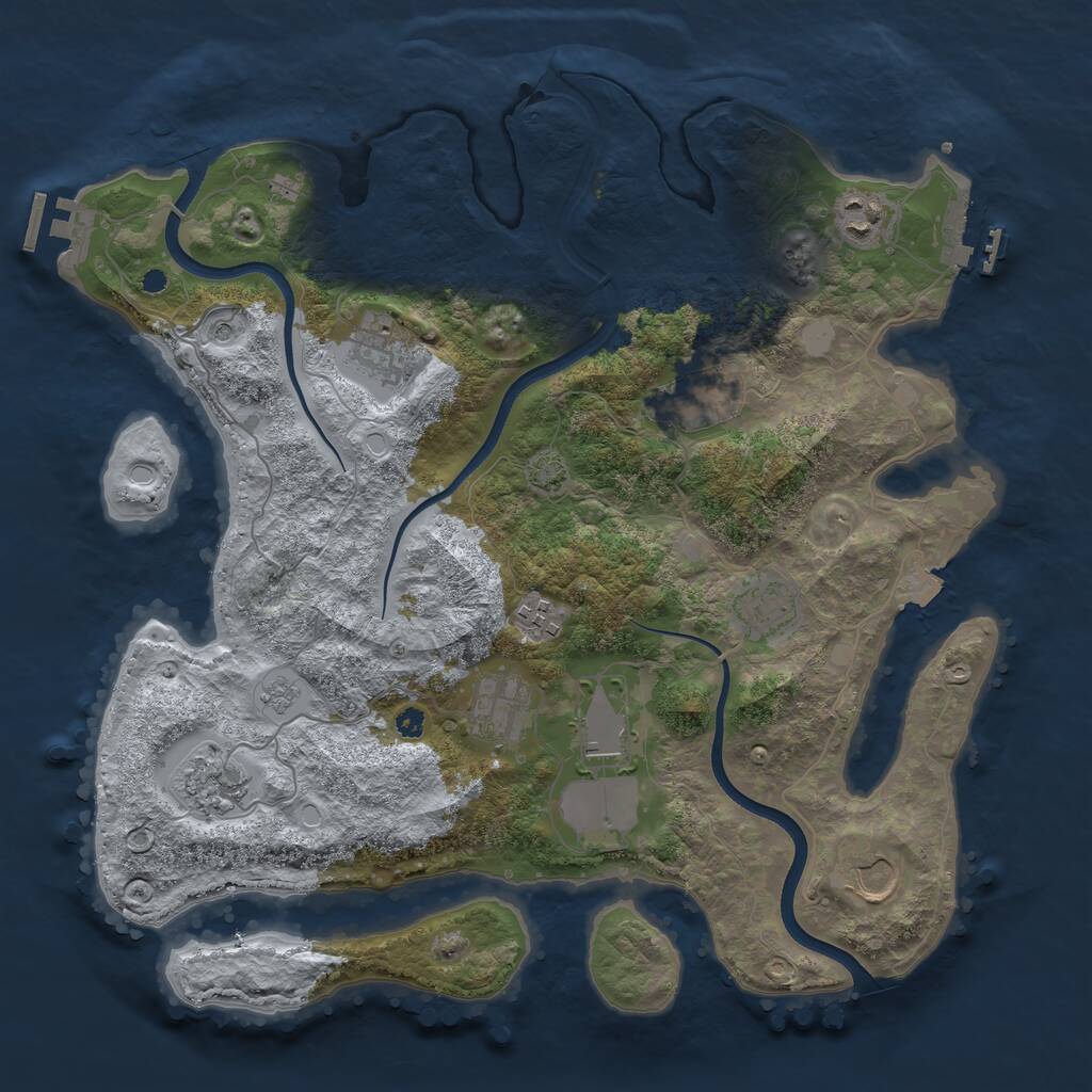 Rust Map: Procedural Map, Size: 3700, Seed: 1752664897, 15 Monuments
