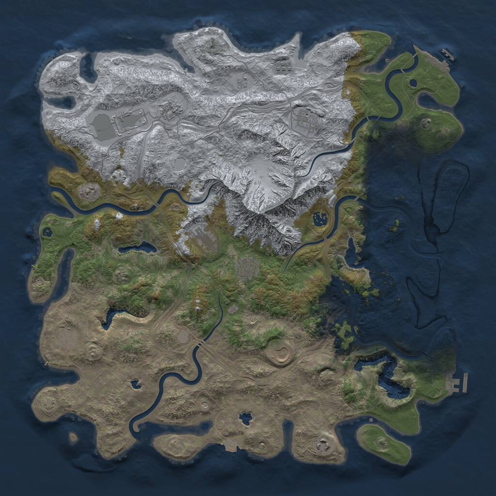 Rust Map: Procedural Map, Size: 5000, Seed: 521912872, 16 Monuments