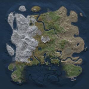 Thumbnail Rust Map: Procedural Map, Size: 4000, Seed: 1759408737, 16 Monuments
