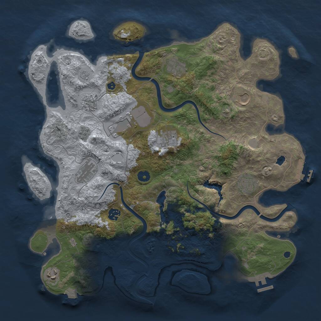 Rust Map: Procedural Map, Size: 4000, Seed: 1759408737, 16 Monuments