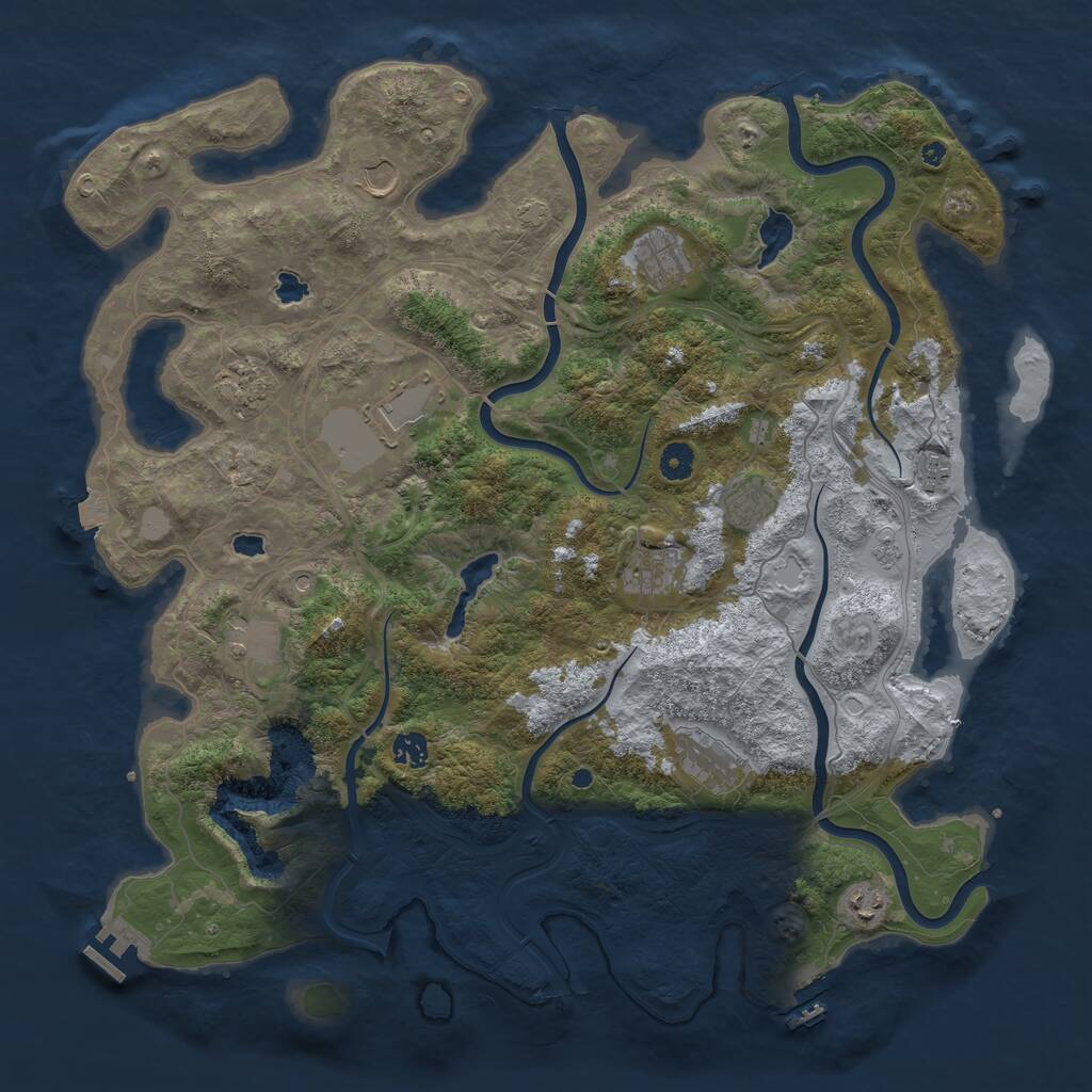 Rust Map: Procedural Map, Size: 4500, Seed: 68713186, 17 Monuments