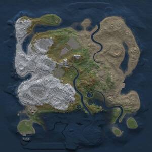Thumbnail Rust Map: Procedural Map, Size: 3500, Seed: 117358, 14 Monuments
