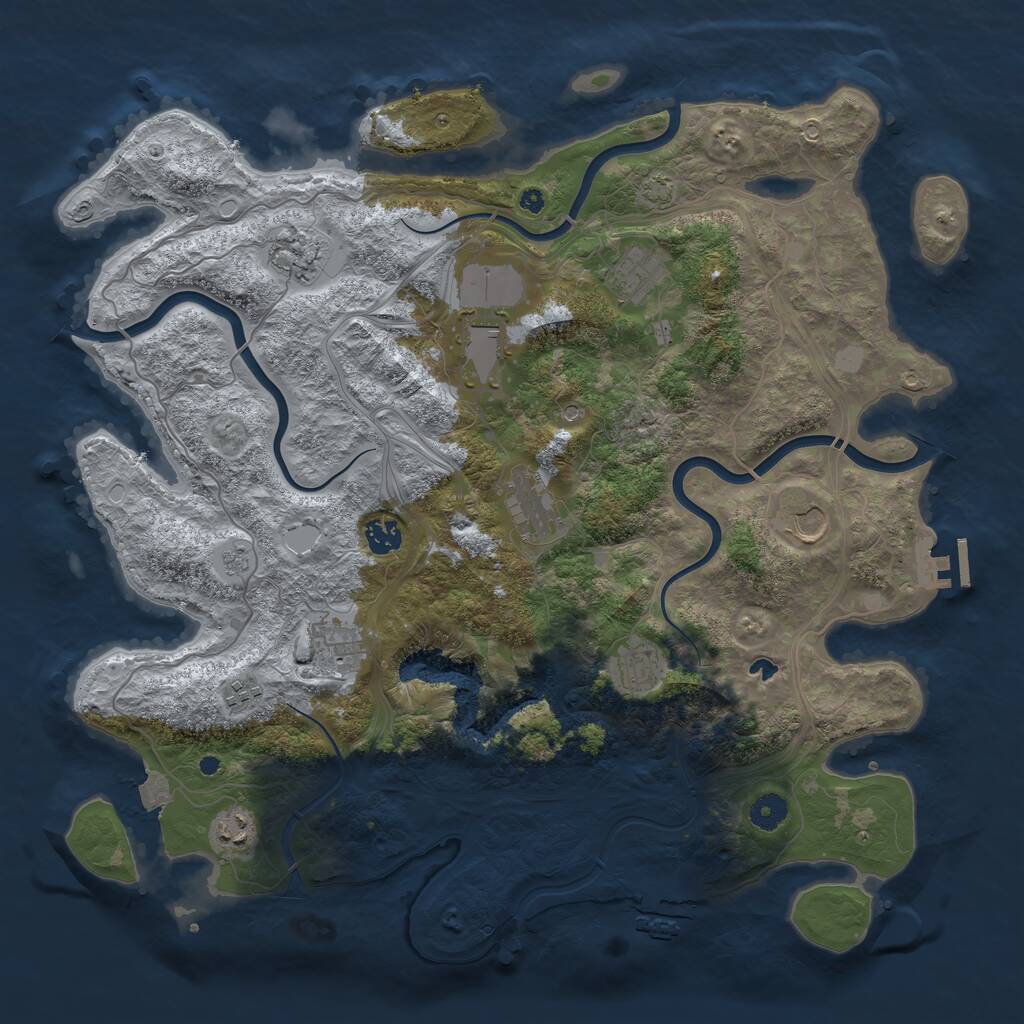 Rust Map: Procedural Map, Size: 4250, Seed: 1261078458, 16 Monuments