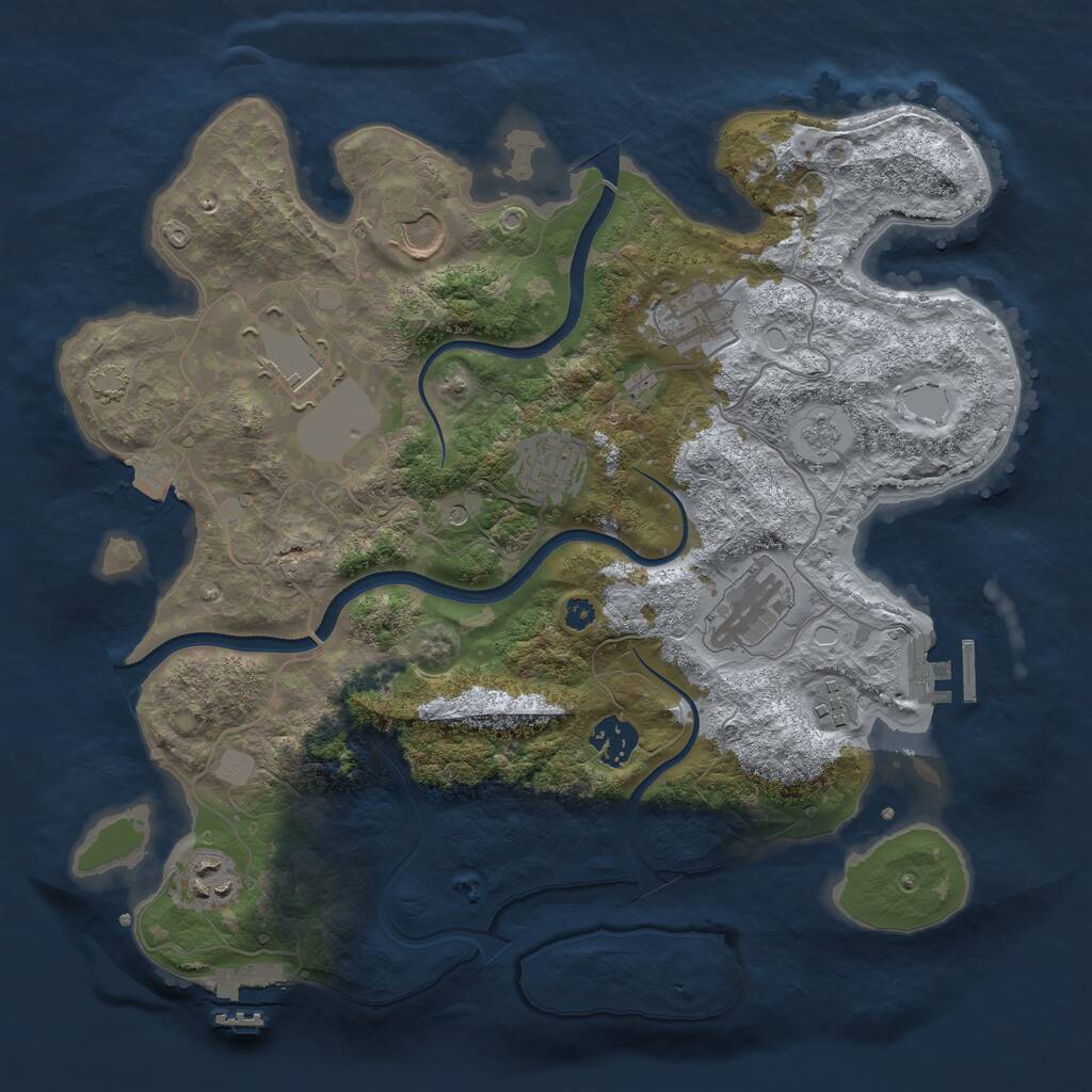 Rust Map: Procedural Map, Size: 3500, Seed: 7812449, 14 Monuments