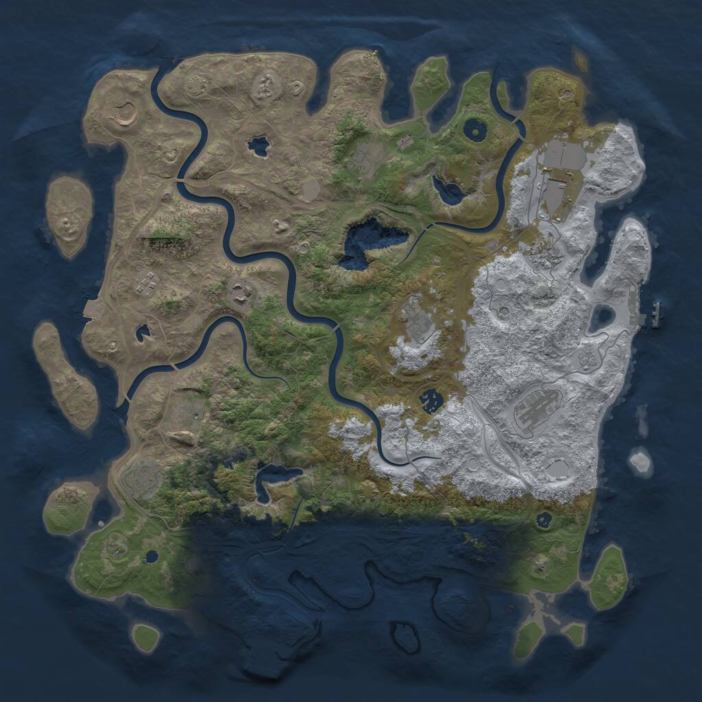 Rust Map: Procedural Map, Size: 4500, Seed: 16682, 17 Monuments