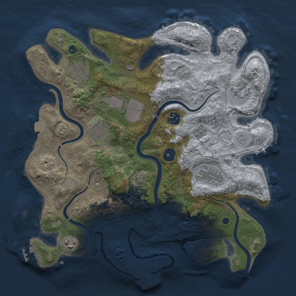 Rust Map: Procedural Map, Size: 3500, Seed: 1757584099, 14 Monuments