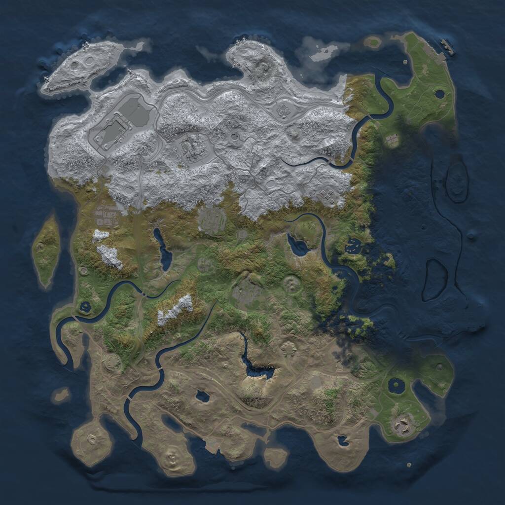 Rust Map: Procedural Map, Size: 4500, Seed: 1189691670, 15 Monuments