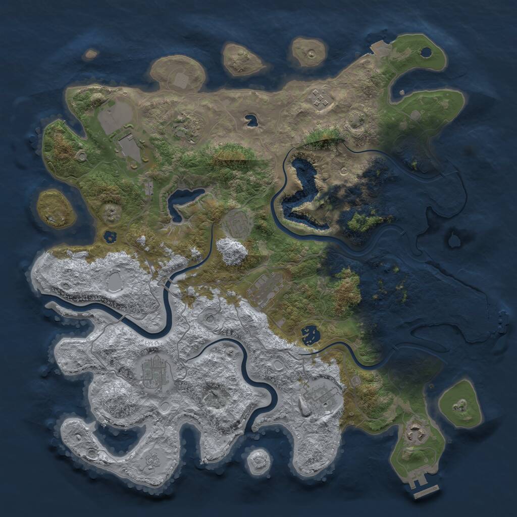 Rust Map: Procedural Map, Size: 4000, Seed: 868376518, 15 Monuments