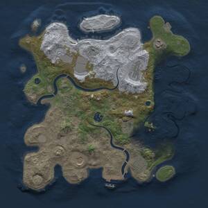 Thumbnail Rust Map: Procedural Map, Size: 3500, Seed: 860092529, 15 Monuments