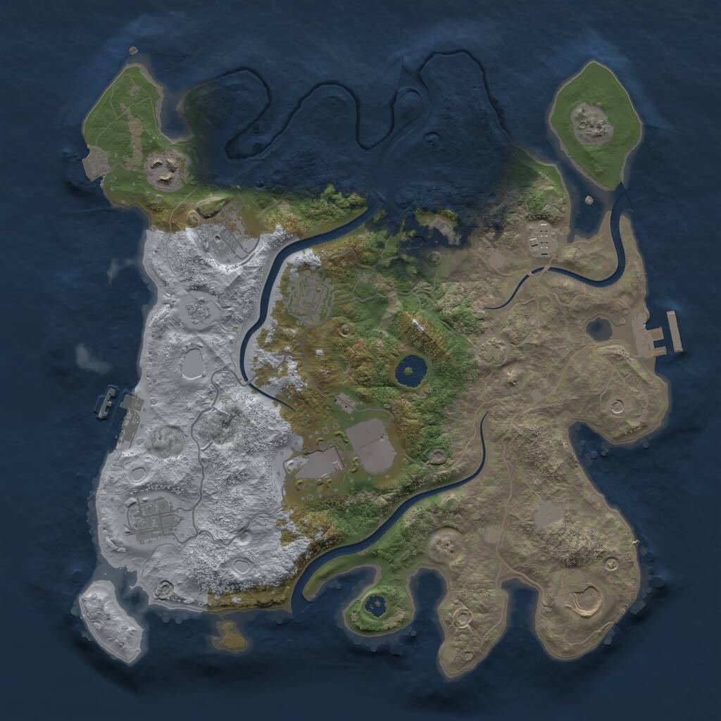 Rust Map: Procedural Map, Size: 3500, Seed: 1681035230, 14 Monuments