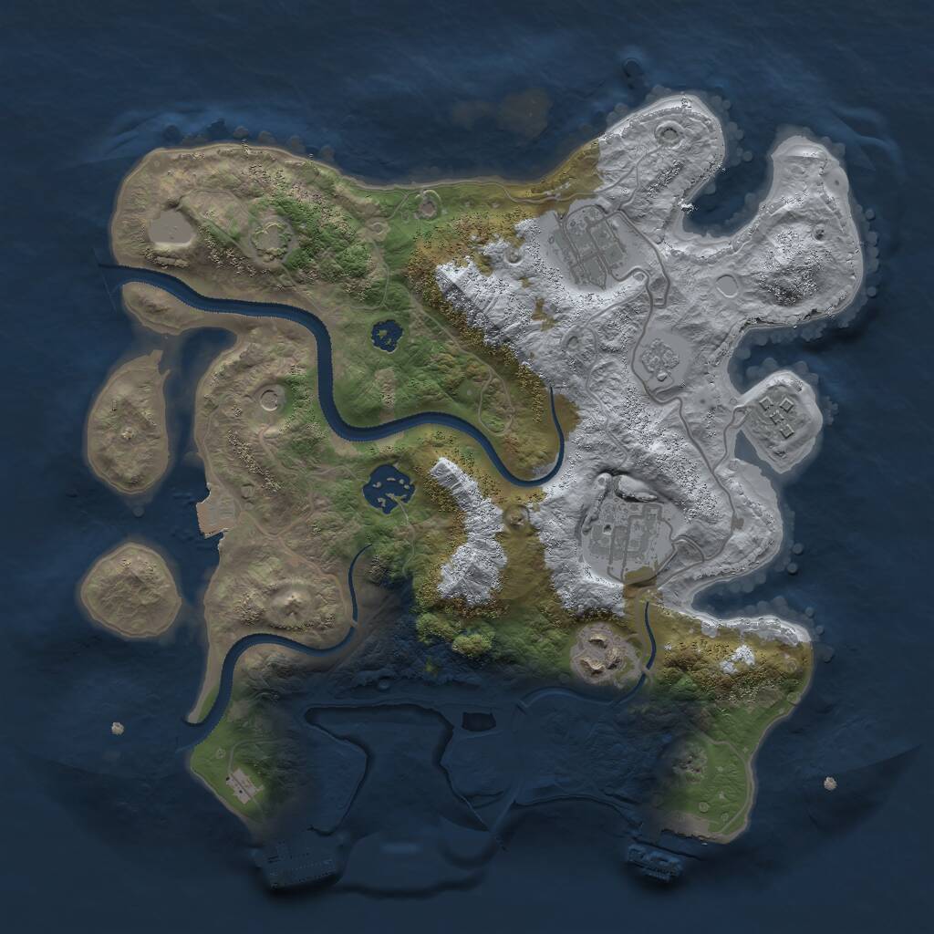 Rust Map: Procedural Map, Size: 3000, Seed: 25309, 11 Monuments
