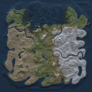 Thumbnail Rust Map: Procedural Map, Size: 4900, Seed: 58472913, 17 Monuments