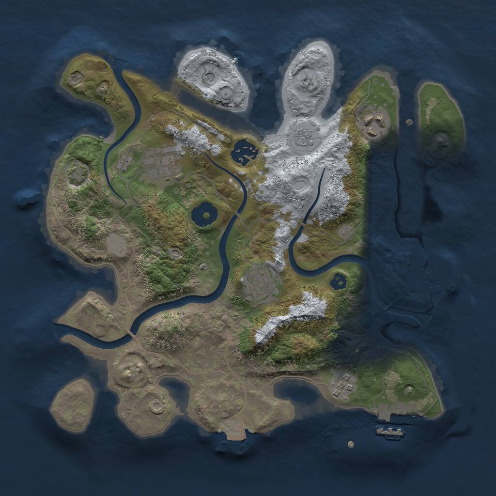 Rust Map: Procedural Map, Size: 3000, Seed: 1334243989, 11 Monuments