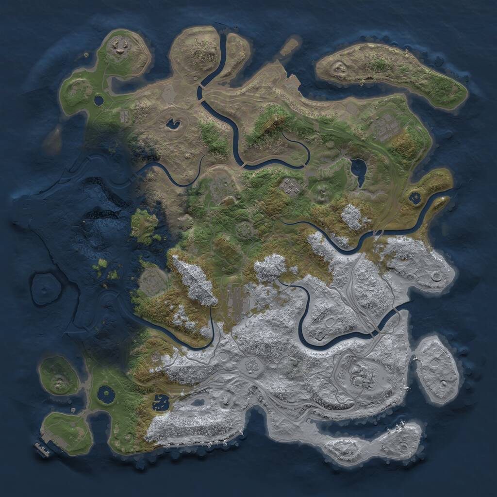 Rust Map: Procedural Map, Size: 4250, Seed: 99051423, 14 Monuments