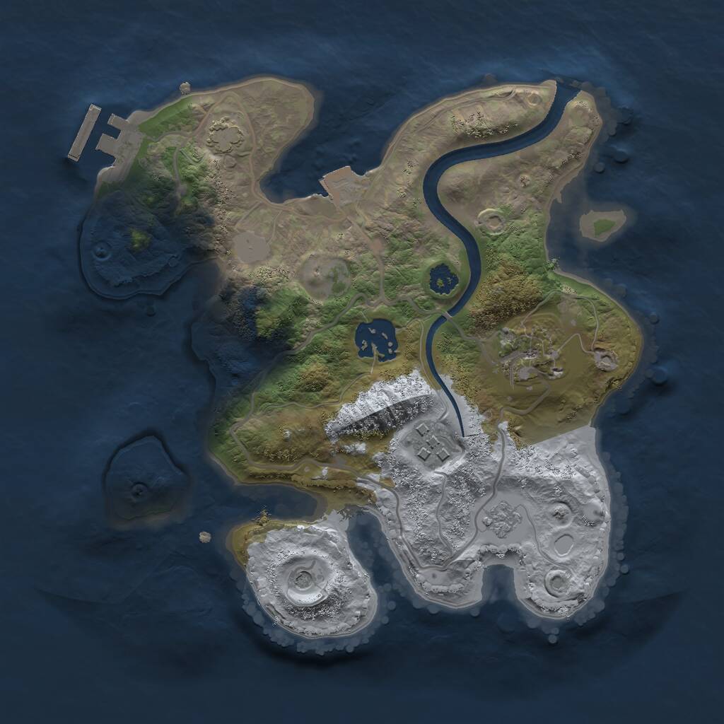 Rust Map: Procedural Map, Size: 2500, Seed: 633832330, 8 Monuments