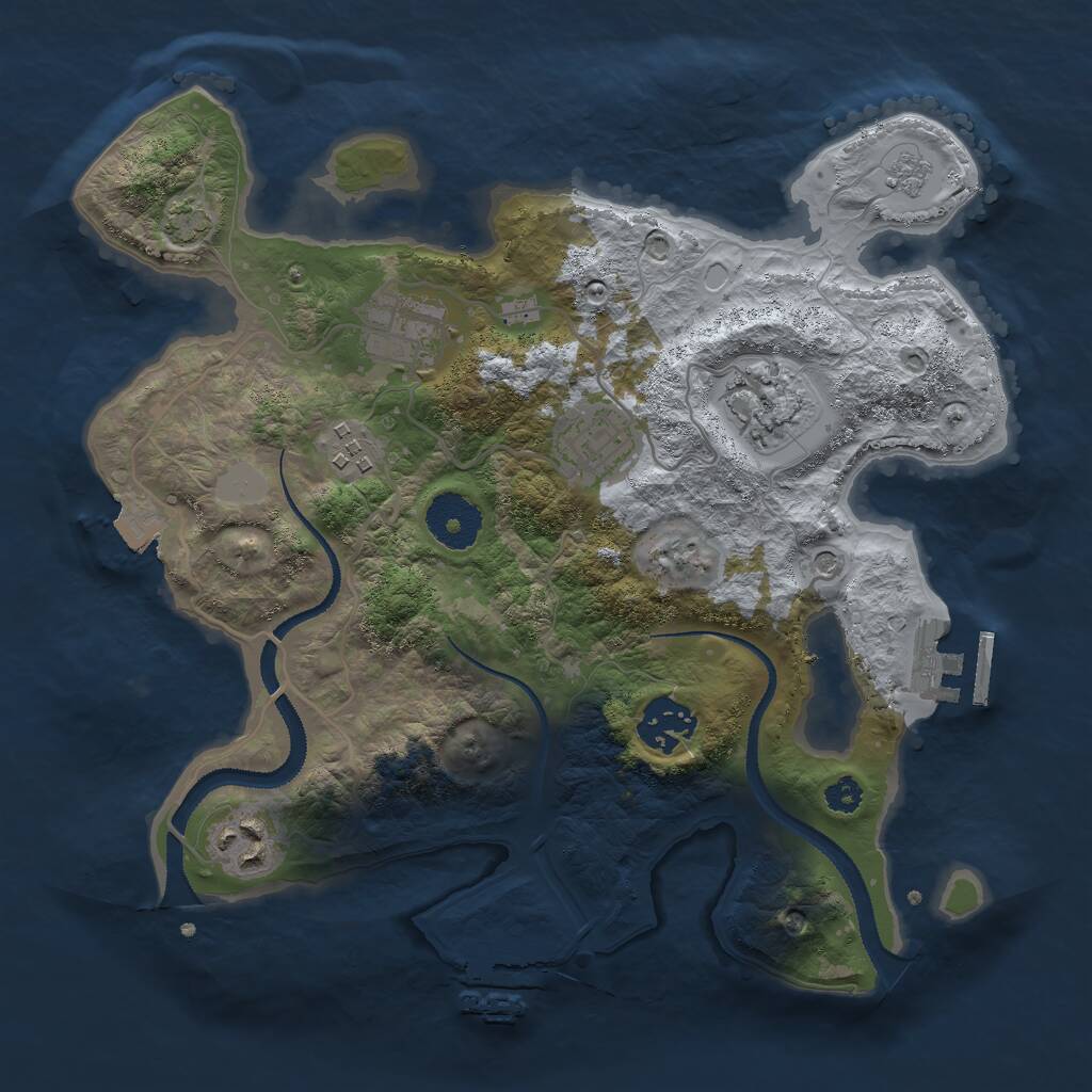 Rust Map: Procedural Map, Size: 3000, Seed: 357594790, 12 Monuments
