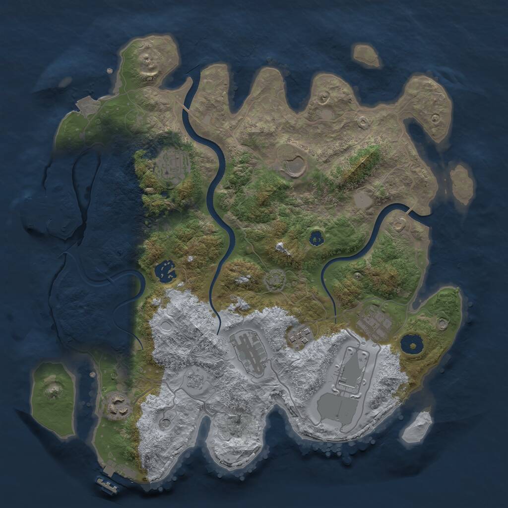 Rust Map: Procedural Map, Size: 3500, Seed: 617885202, 14 Monuments