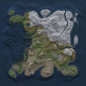 Thumbnail Rust Map: Procedural Map, Size: 3500, Seed: 635667938, 12 Monuments
